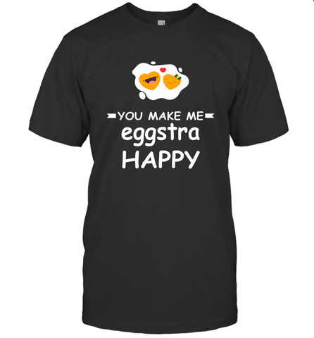 You Make Me Eggstra happy,Funny Valentine His and Her Couple Men's T-Shirt Men's T-Shirt / Black / S Men's T-Shirt - trendytshirts1