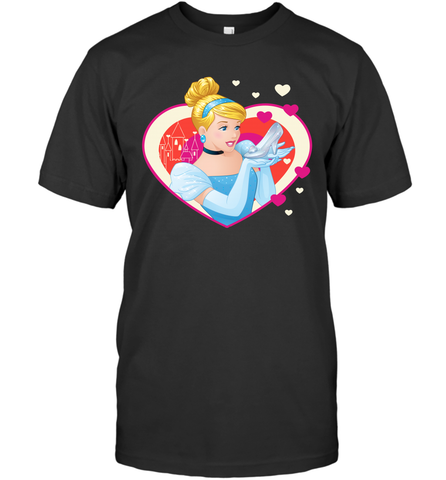 Disney Cinderella Valentine's Sparkle Hearts Men's T-Shirt Men's T-Shirt / Black / S Men's T-Shirt - trendytshirts1