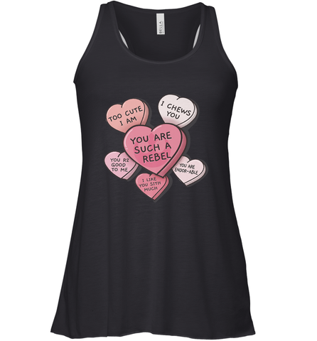 Star Wars Valentines Candy Heart Quotes Women's Racerback Tank Women's Racerback Tank / Black / XS Women's Racerback Tank - trendytshirts1