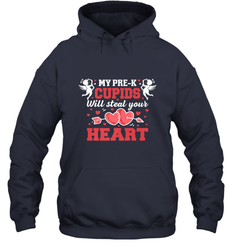 Teacher Valentine's Day Pre K Cupids Art Graphics Heart Love Hooded Sweatshirt