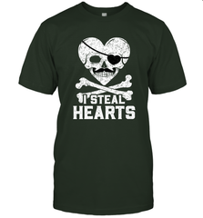 I Steal Hearts Valentine's Day Pirate Skull Art Graphics Men's T-Shirt Men's T-Shirt - trendytshirts1