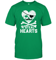 I Steal Hearts Valentine's Day Pirate Skull Art Graphics Men's T-Shirt Men's T-Shirt - trendytshirts1