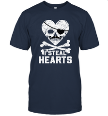I Steal Hearts Valentine's Day Pirate Skull Art Graphics Men's T-Shirt Men's T-Shirt - trendytshirts1