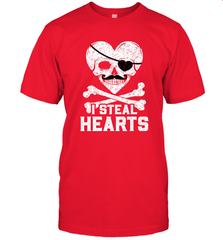I Steal Hearts Valentine's Day Pirate Skull Art Graphics Men's T-Shirt Men's T-Shirt - trendytshirts1