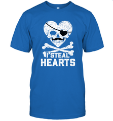 I Steal Hearts Valentine's Day Pirate Skull Art Graphics Men's T-Shirt Men's T-Shirt - trendytshirts1