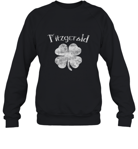 Vintage Fitzgerald Irish Shamrock St Patty's Day Crewneck Sweatshirt Crewneck Sweatshirt / Black / S Crewneck Sweatshirt - trendytshirts1