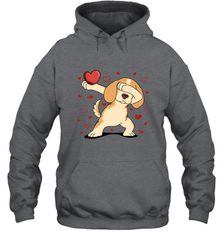 Dog Dabbing Heart For Valentine's Day Art Graphics Gift Hooded Sweatshirt Hooded Sweatshirt - trendytshirts1