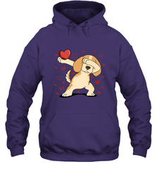 Dog Dabbing Heart For Valentine's Day Art Graphics Gift Hooded Sweatshirt Hooded Sweatshirt - trendytshirts1