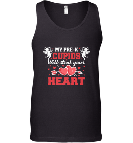 Teacher Valentine's Day Pre K Cupids Art Graphics Heart Love Men's Tank Top Men's Tank Top / Black / XS Men's Tank Top - trendytshirts1