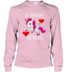 Girls Valentine's Day Unicorn I Capture Hearts Kids Gift Long Sleeve T-Shirt Long Sleeve T-Shirt - trendytshirts1