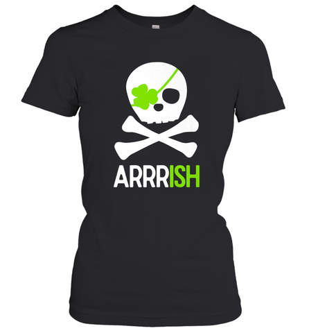 St. Patricks Day Irish Pirate Skull and Cross bones Women's T-Shirt Women's T-Shirt / Black / S Women's T-Shirt - trendytshirts1