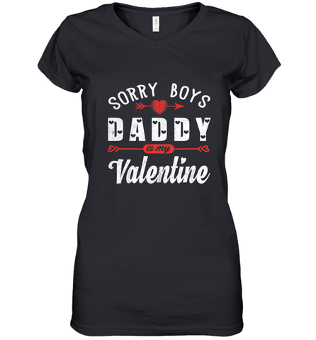 Funny Valentine's Day Present For Your Little Girl, Daughter Women's V-Neck T-Shirt Women's V-Neck T-Shirt / Black / S Women's V-Neck T-Shirt - trendytshirts1