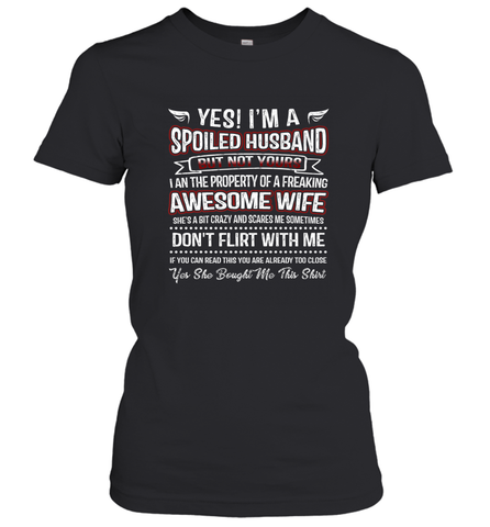 Spoiled Husband Property Of Freaking Wife Valentine's Day Women's T-Shirt Women's T-Shirt / Black / S Women's T-Shirt - trendytshirts1