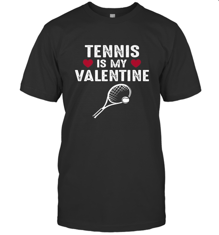 Tennis Is My Valentine Funny Gift For Women Men's T-Shirt Men's T-Shirt / Black / S Men's T-Shirt - trendytshirts1