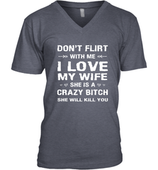 Don't Flirt With Me I Love Wife Valentine's Day Husband Gift Men's V-Neck Men's V-Neck - trendytshirts1