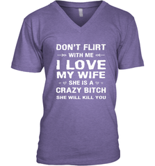 Don't Flirt With Me I Love Wife Valentine's Day Husband Gift Men's V-Neck Men's V-Neck - trendytshirts1