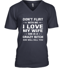 Don't Flirt With Me I Love Wife Valentine's Day Husband Gift Men's V-Neck Men's V-Neck - trendytshirts1