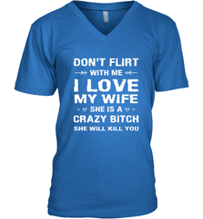 Don't Flirt With Me I Love Wife Valentine's Day Husband Gift Men's V-Neck Men's V-Neck - trendytshirts1