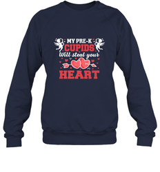 Teacher Valentine's Day Pre K Cupids Art Graphics Heart Love Crewneck Sweatshirt