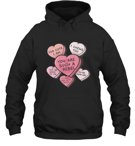 Star Wars Valentines Candy Heart Quotes Hooded Sweatshirt Hooded Sweatshirt / Black / S Hooded Sweatshirt - trendytshirts1