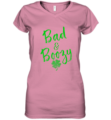 Bad and Boozy , St Patricks Day Beer Drinking Women's V-Neck T-Shirt Women's V-Neck T-Shirt - trendytshirts1