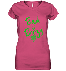 Bad and Boozy , St Patricks Day Beer Drinking Women's V-Neck T-Shirt Women's V-Neck T-Shirt - trendytshirts1