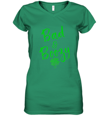 Bad and Boozy , St Patricks Day Beer Drinking Women's V-Neck T-Shirt Women's V-Neck T-Shirt - trendytshirts1