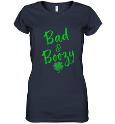 Bad and Boozy , St Patricks Day Beer Drinking Women's V-Neck T-Shirt