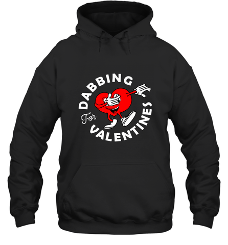 Dabbing Heart For Valentine's Day Art Graphics Heart Gift Hooded Sweatshirt Hooded Sweatshirt / Black / S Hooded Sweatshirt - trendytshirts1