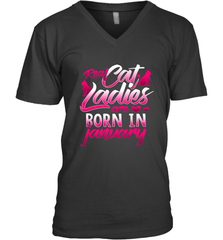 Cat Lady Born In January Cat Lover Birthday Gift For Men's V-Neck Men's V-Neck - trendytshirts1