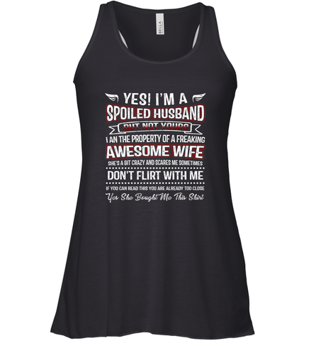 Spoiled Husband Property Of Freaking Wife Valentine's Day Gift Women's Racerback Tank Women's Racerback Tank / Black / XS Women's Racerback Tank - trendytshirts1