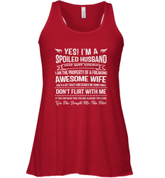 Spoiled Husband Property Of Freaking Wife Valentine's Day Gift Women's Racerback Tank