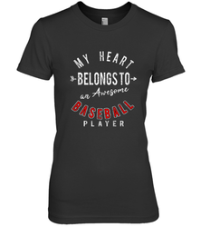 My Heart Belongs To A Baseball Player Valentines Day Women's Premium T-Shirt