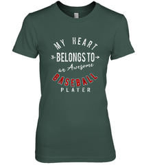 My Heart Belongs To A Baseball Player Valentines Day Women's Premium T-Shirt Women's Premium T-Shirt - trendytshirts1
