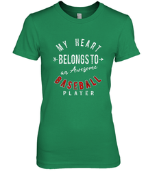 My Heart Belongs To A Baseball Player Valentines Day Women's Premium T-Shirt