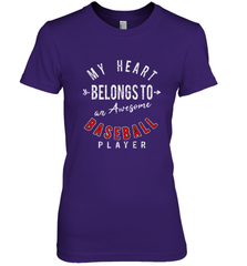 My Heart Belongs To A Baseball Player Valentines Day Women's Premium T-Shirt Women's Premium T-Shirt - trendytshirts1