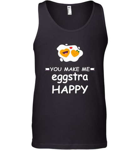 You Make Me Eggstra happy,Funny Valentine His and Her Couple Men's Tank Top Men's Tank Top / Black / XS Men's Tank Top - trendytshirts1