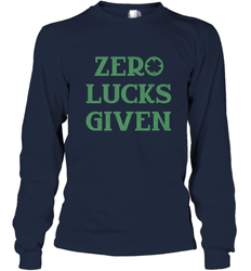 St. Patrick's Day Zero Lucks Given Graphic Long Sleeve T-Shirt
