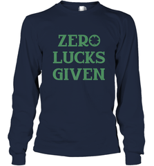 St. Patrick's Day Zero Lucks Given Graphic Long Sleeve T-Shirt Long Sleeve T-Shirt - trendytshirts1