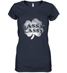 Sassy Lassy T Shirt Funny St. Patrick's Day Clover Women's V-Neck T-Shirt
