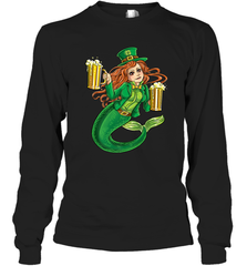 St Patricks Day Shirt Women Leprechaun Mermaid Girls Redhead Long Sleeve T-Shirt Long Sleeve T-Shirt - trendytshirts1