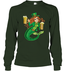 St Patricks Day Shirt Women Leprechaun Mermaid Girls Redhead Long Sleeve T-Shirt Long Sleeve T-Shirt - trendytshirts1