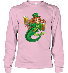 St Patricks Day Shirt Women Leprechaun Mermaid Girls Redhead Long Sleeve T-Shirt Long Sleeve T-Shirt - trendytshirts1