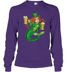 St Patricks Day Shirt Women Leprechaun Mermaid Girls Redhead Long Sleeve T-Shirt Long Sleeve T-Shirt - trendytshirts1