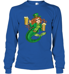 St Patricks Day Shirt Women Leprechaun Mermaid Girls Redhead Long Sleeve T-Shirt Long Sleeve T-Shirt - trendytshirts1