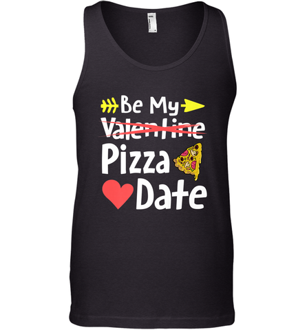 Be My Pizza Date Funny Valentines Day Pun Italian Food Joke Men's Tank Top Men's Tank Top / Black / XS Men's Tank Top - trendytshirts1