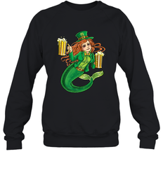 St Patricks Day Shirt Women Leprechaun Mermaid Girls Redhead Crewneck Sweatshirt