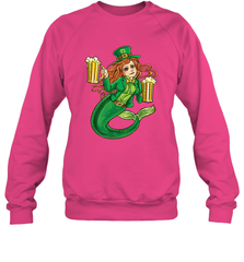 St Patricks Day Shirt Women Leprechaun Mermaid Girls Redhead Crewneck Sweatshirt Crewneck Sweatshirt - trendytshirts1