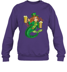 St Patricks Day Shirt Women Leprechaun Mermaid Girls Redhead Crewneck Sweatshirt Crewneck Sweatshirt - trendytshirts1
