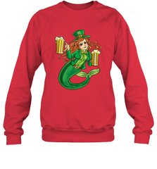St Patricks Day Shirt Women Leprechaun Mermaid Girls Redhead Crewneck Sweatshirt Crewneck Sweatshirt - trendytshirts1